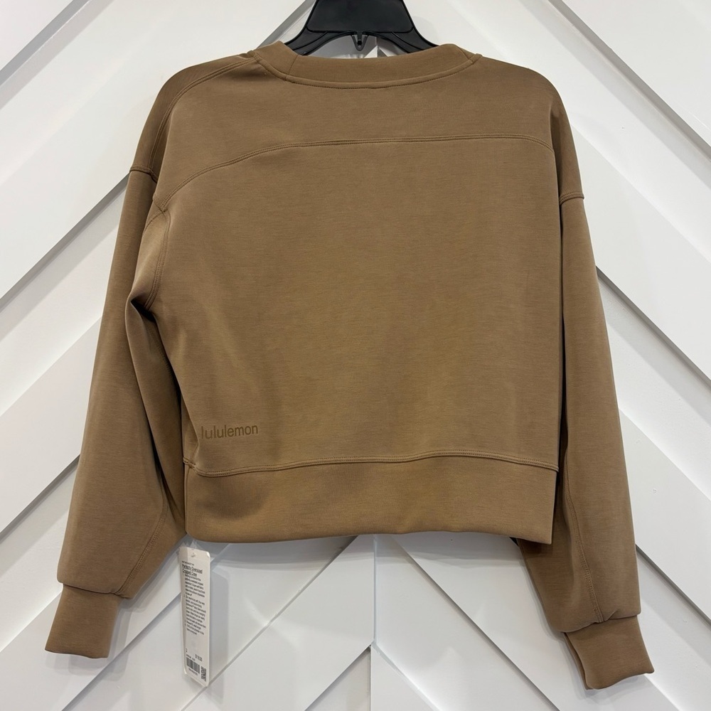NWT Lululemon Perfectly Oversized Cropped Softstreme Crew In Allspice Size 2 - Picture 2 of 5